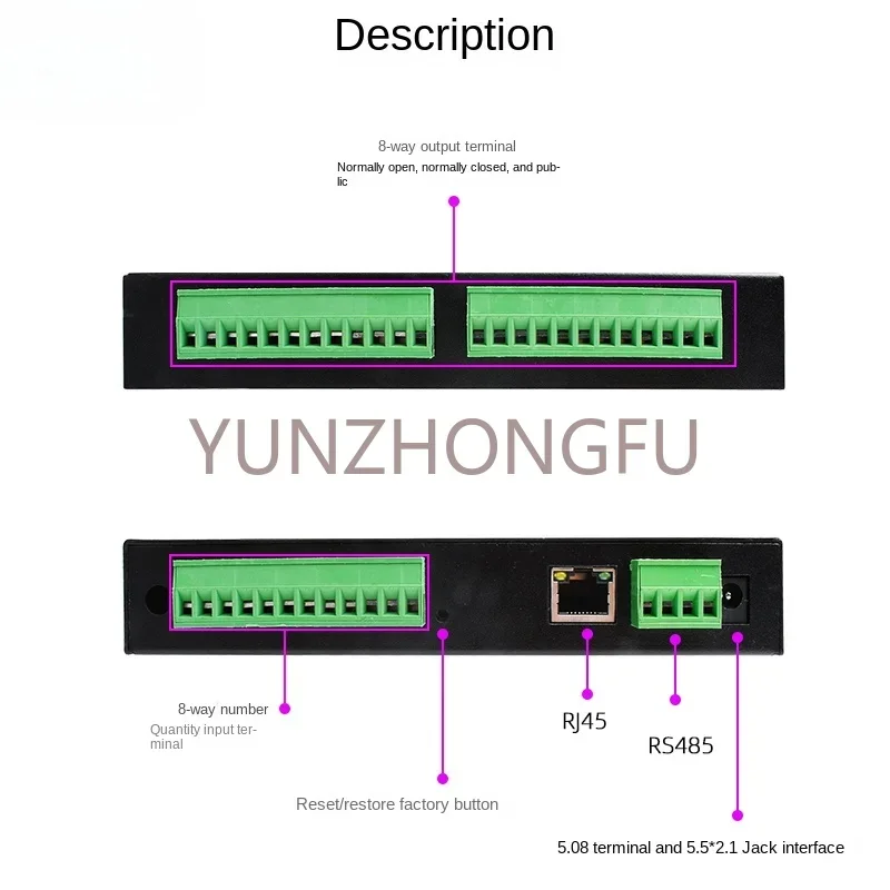 8-Way Network Relay Control Panel/RS485/Modbus TCP/RTU/Time Control/Industrial Grade