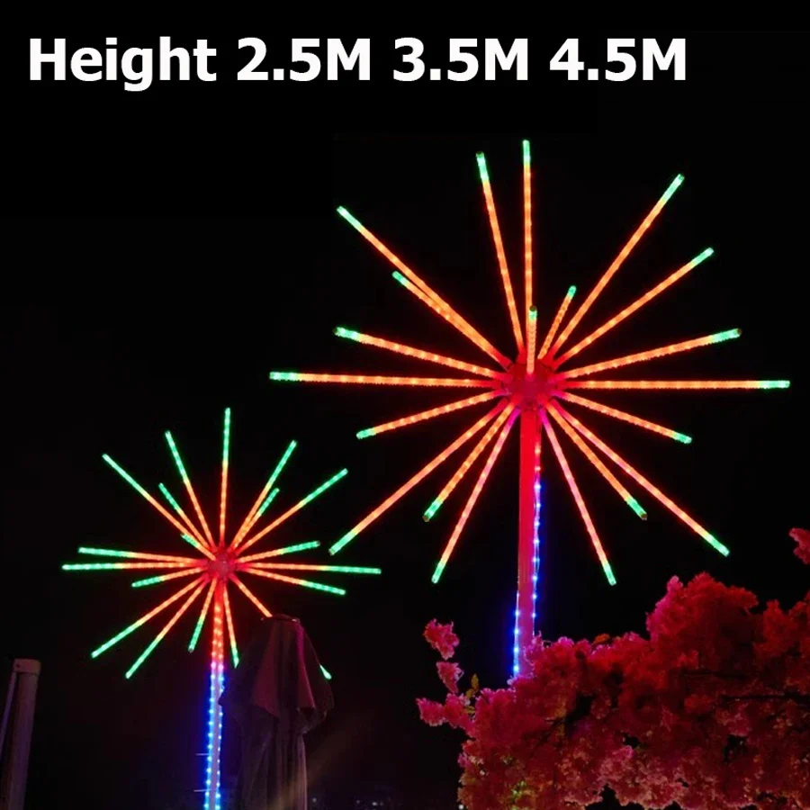 4.5M Smart App RGB Fireworks Starburst Light DIY Explosive Star Light Artificial Lighted Christmas tree Christmas Light Show