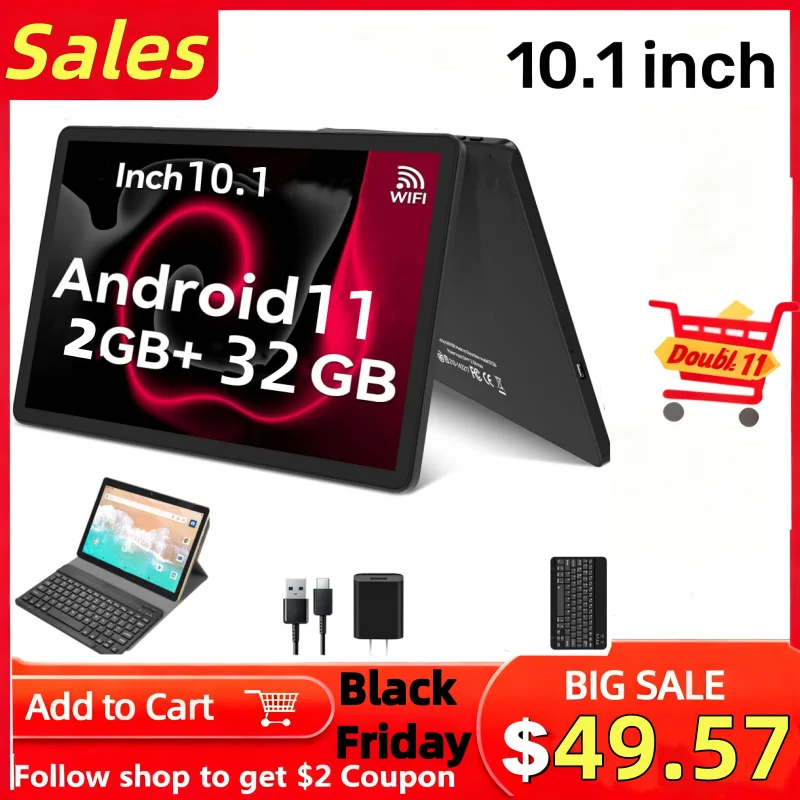 

10.1 INCH 2GB RAM 32GB ROM FX10 Android 11 Tablet PC Allwinner A133 Quad-Core 1.4GHz Rear Camera 8.0M pixel Type-C