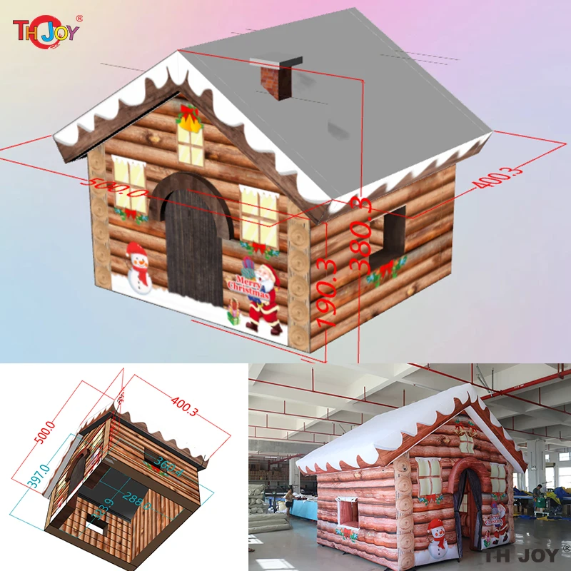 

2026 Новый красивый дизайн, надувная палатка Grotto Santa, рождественское украшение дома, домашняя палатка