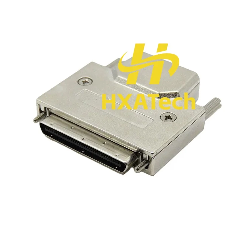 HXATech - SCSI VHDCI 68Pin male plug with metal shell SCSI mini 68-pin welded wiring iron shell connector