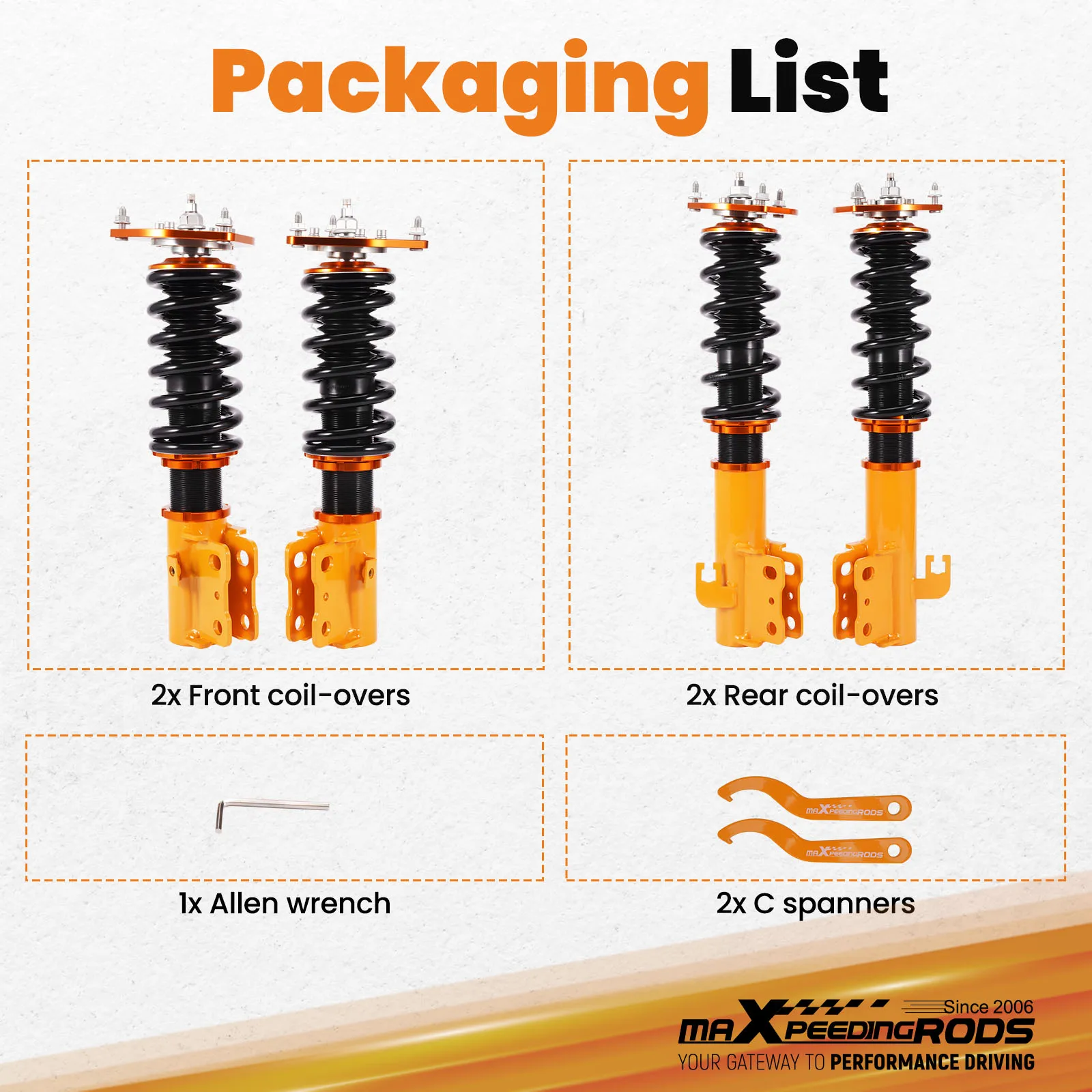 

Full Coilovers Suspension Kit For Subaru Forester SF 1997-02 Shock 24 Way Adjustable