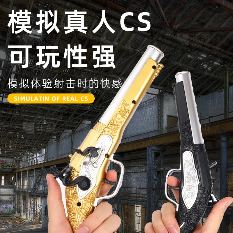 Caribbean Pirate Style Toy Handgun Safe Soft Suction Dart Blaster Children Shooting Game Toy Gun Pirate Cosplay Costume Prop