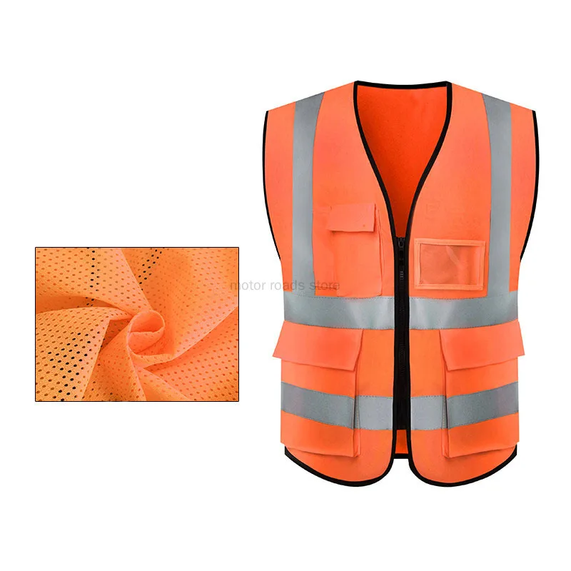 

Reflective Safety Vest Multi Pockets Workwear Safety Protective ClothingTraffic High Visibility Warning Mesh Waistcoat