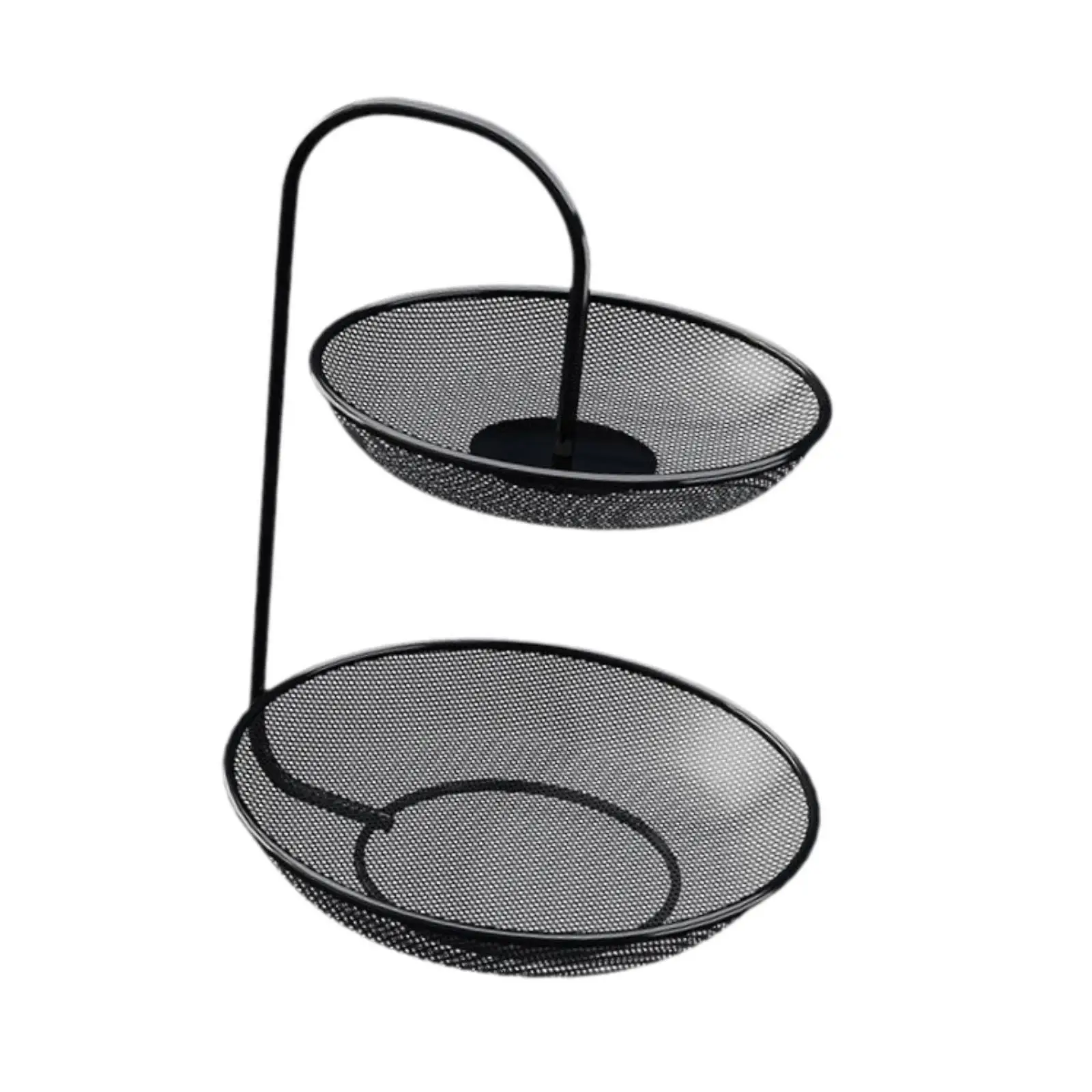 Large Capacity Two Tier Fruit Stand Metal Mesh Bowl Holder Kitchen Fruit Bowls for Home Countertop Display