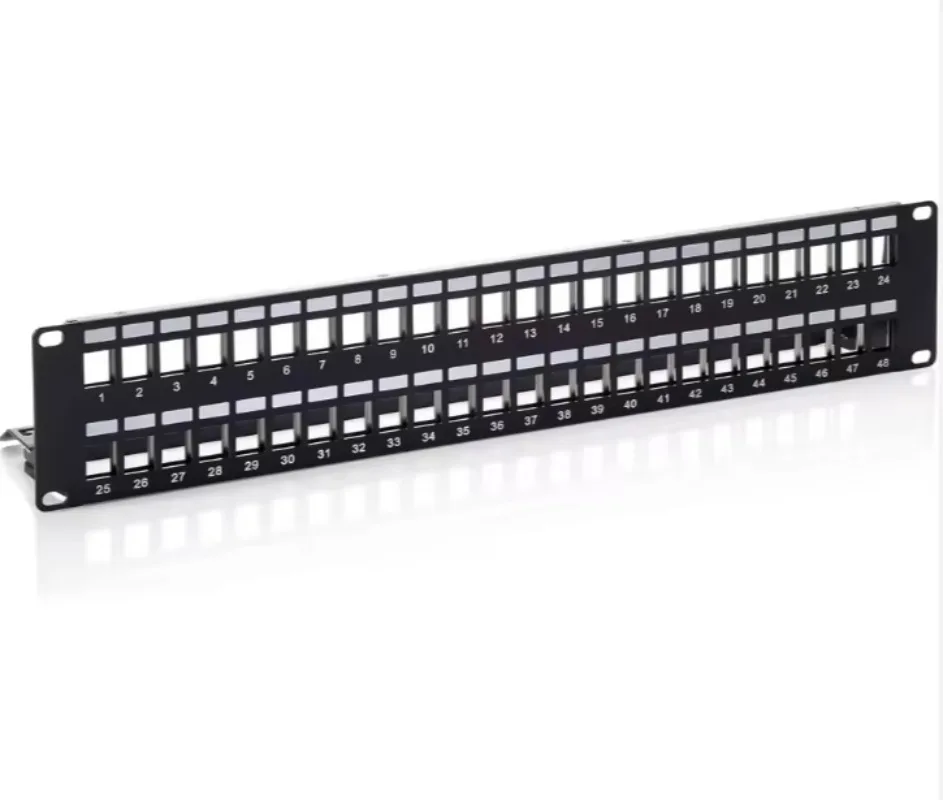 2U 19 Inch Rack Mount High Density 48 Port RJ45 UTP Empty Network Distribution Frame for Data Center