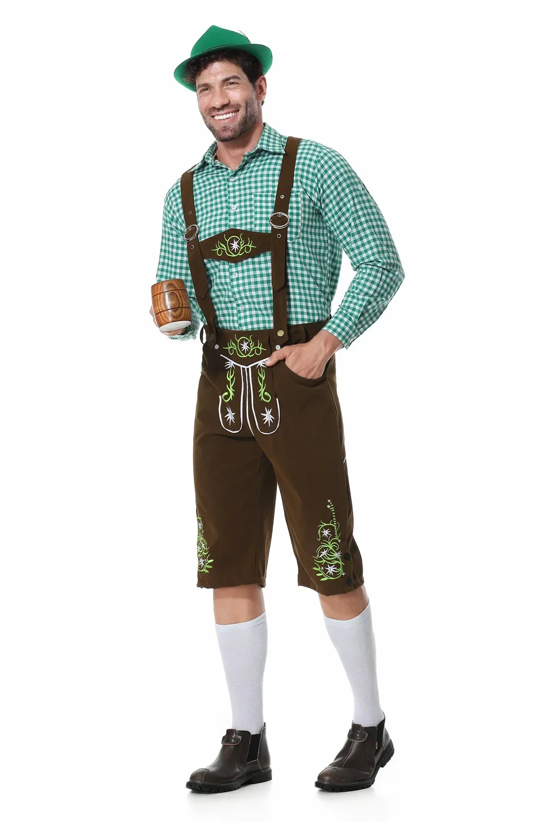 Men's New Green Bavarian Beer Suit for Oktoberfest Traditional German Wear