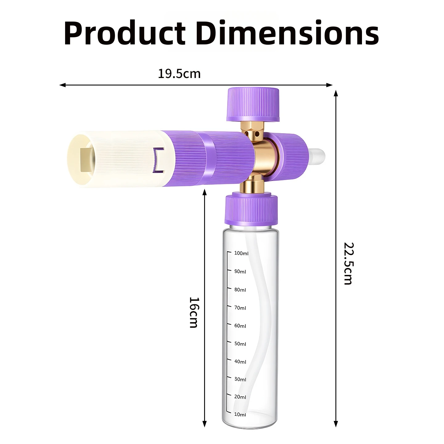 Pianownica do nawadniania, pianownica, wysokociśnieniowa myjka samochodowa, wysokoprodukująca pianę pianownica PA, rozpylacz z kulką grawitacyjną, dysza ABS miedź fioletowy