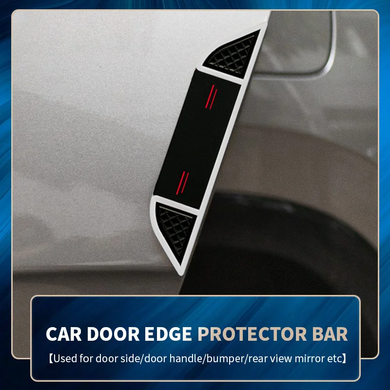 4-piece set of 4 red line car door anti-collision stickers, car door edge anti-collision scratch protection stickers