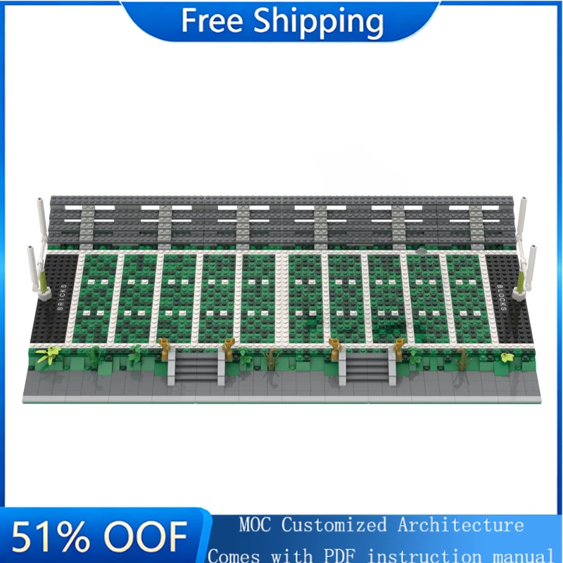 

1416 PCS MOC Modern Street Views Modular City Rugby Stadium Building Block Diy Educational Assembly Children Toy Birthday Gifts