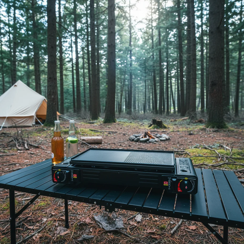 ポータブルキャンプストーブ 2バーナーキャンプストーブ ベー - Camping Cooking Candle のレビューと価格