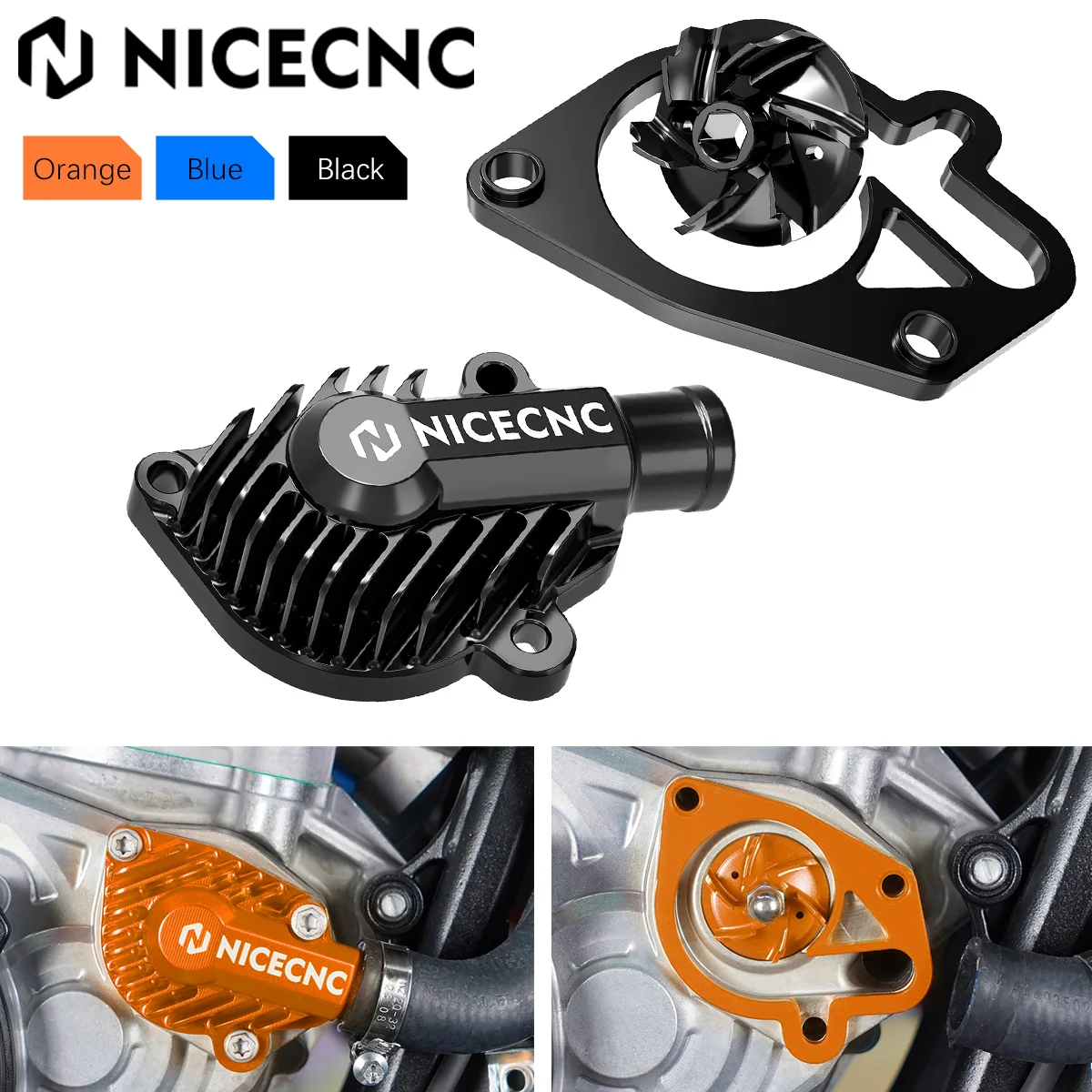 

NICECNC For 2024 GasGas EC300 EC250 EC 300 250 EX 250 300 MC 125 250 Aluminum Water Pump Cooler Impeller Spacer Guard Cover Kit