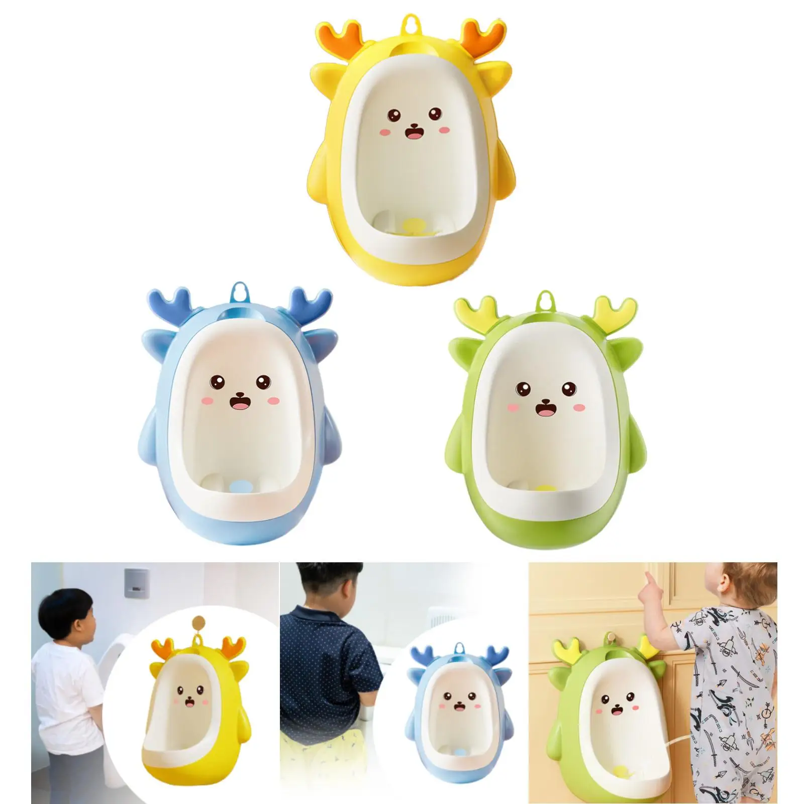 Urinal Pee Trainer with Aiming Target Cartoon Children Potty Urinal Potty Trainer Urinal for Kids Baby Toddlers Boys Child