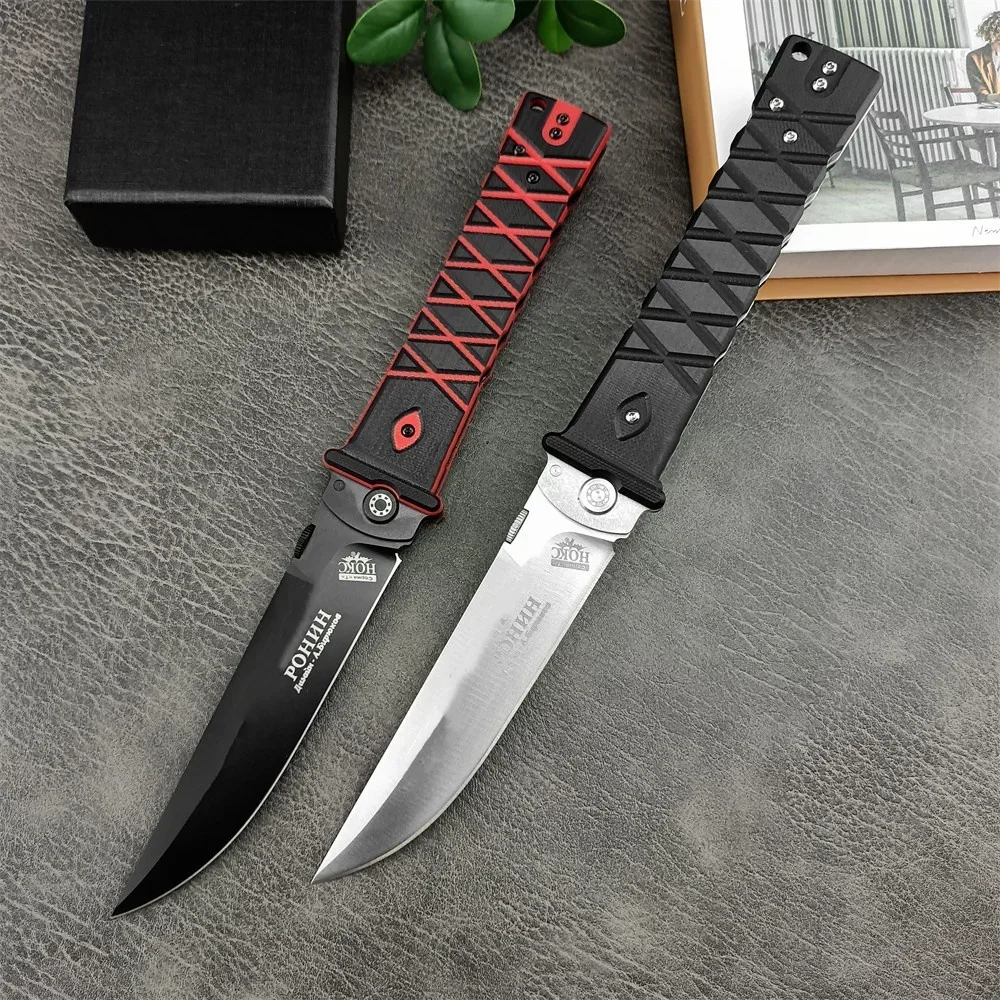 HOKC Series Katana Folding Knife 440C Blade G10 Handle Hunting Cutting Camping Knives Outdoor EDC Survival Tactical Tools