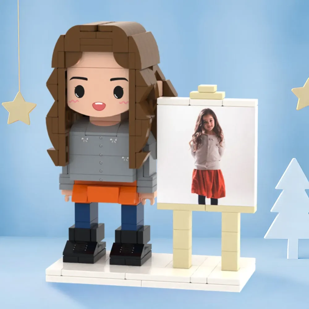 Easel Personal Photo Custom Model Character Blocks, Exquisite Art Decor, Stylish Tabletop Ornament For Any Festival Celebration
