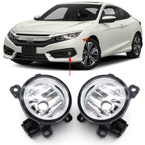 Accesorios de coche, luz antiniebla del parachoques delantero para Honda Civic 2016 2017 2018 2019, lámpara antiniebla sin bombilla