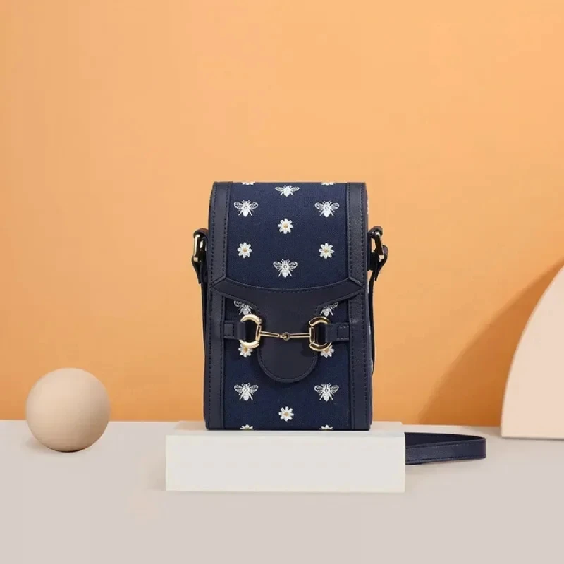 Bolsa tiracolo pequena para celular, tudo em um, ombro único, vertical, marca de luxo, leve, nova moda, 2024