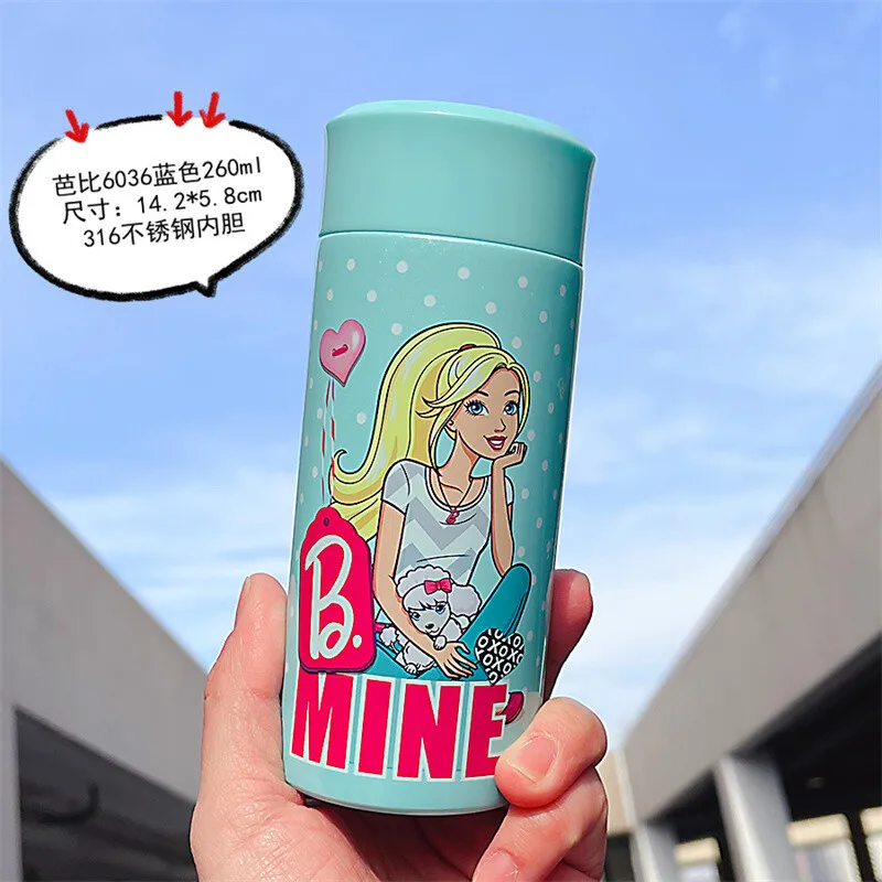 Anime Barbie Stainless Steel Thermos Cup Cartoon Student Large-capacity Direct Drinking Cup Cute Boys Girls Portable Straw Cup