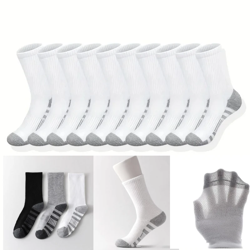 Socks Women Men Mid Tube White Black Crew Running Hiking Dress Female Male School Work Hiking Women Men sports Sock 10 Pairs