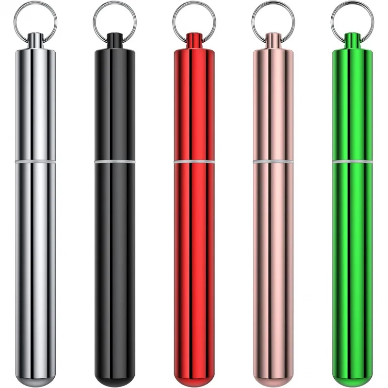 Image of 5-teiliges Set Luftdichte Aluminium-Pillendosen, Wasserdichte und Geruchsdichte Metallbehälter, Tragbar, Praktisch für Reisen