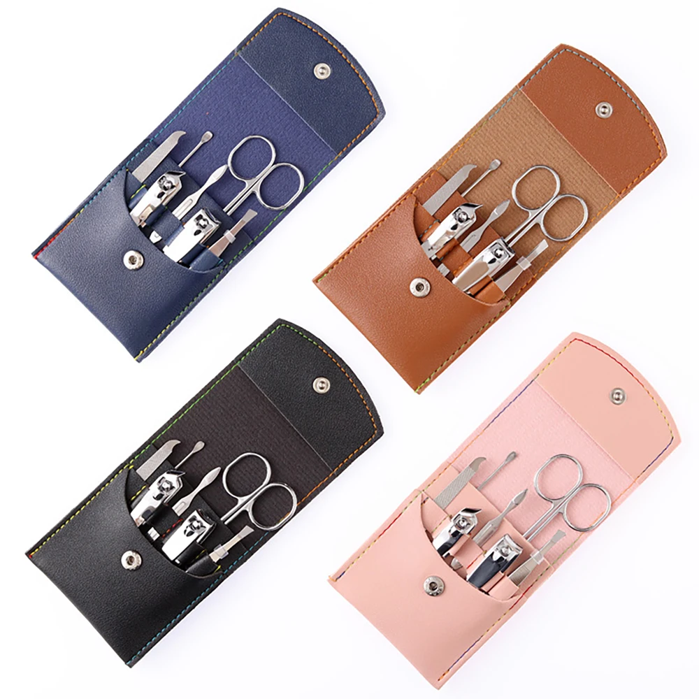 Roestvrijstalen Nagelknipper Set 7 Stuks Verzorgingsgereedschapset Met Draagbare Hoes Professionele Manicure Art Tool Pedicure Nagels Gesneden