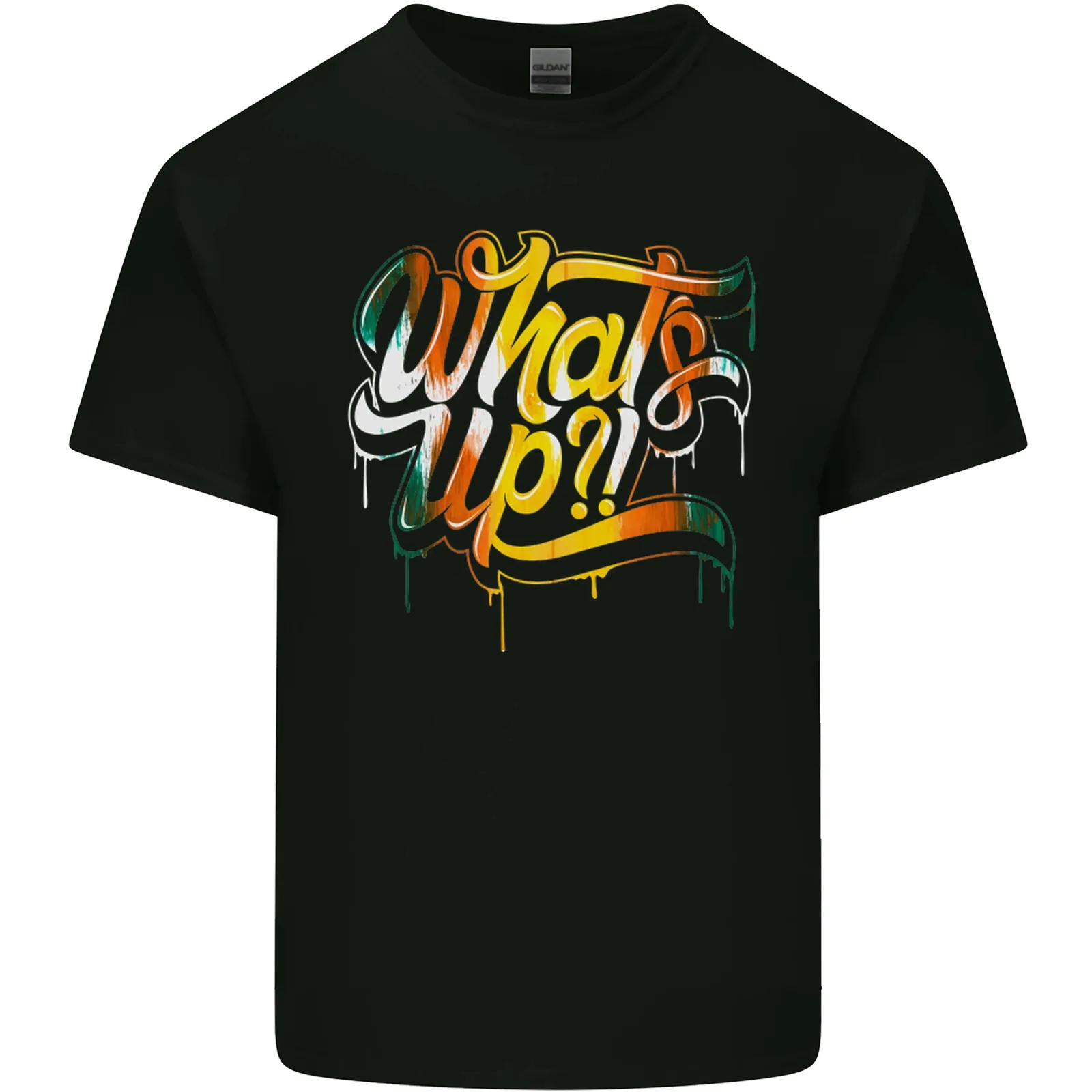 

Whats Lace Up Colorful Slogan Men's Cotton T-Shirt-