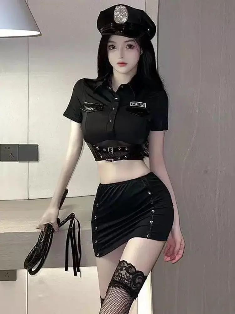 

loween Women's Police orm Role-plang Costume Aosphere Sensation plus Size Lady Performance Suit Set