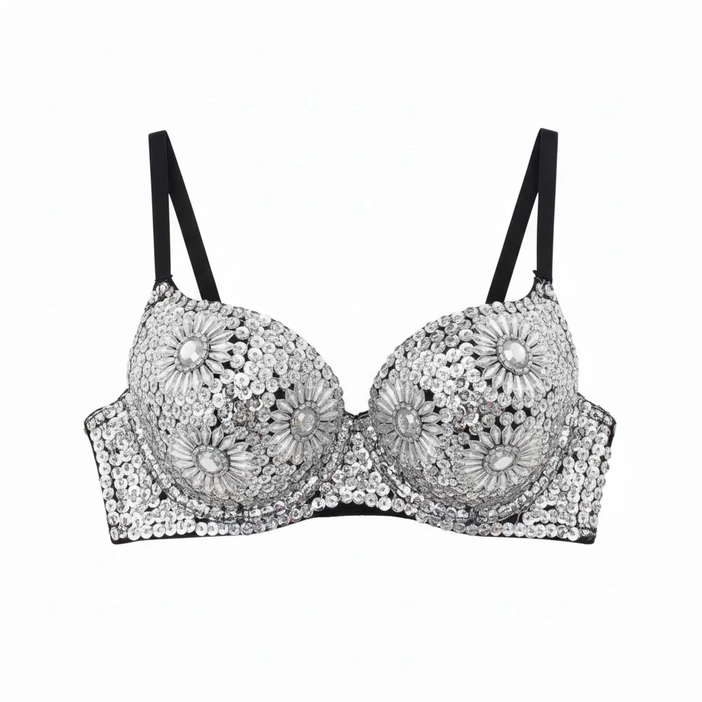 Meisjes Halloween Party Fancy Top Sexy Pailletten Nachtclub Bh Kralen Maskerade Uniformen Sparkle Festival Bloemen Bh's