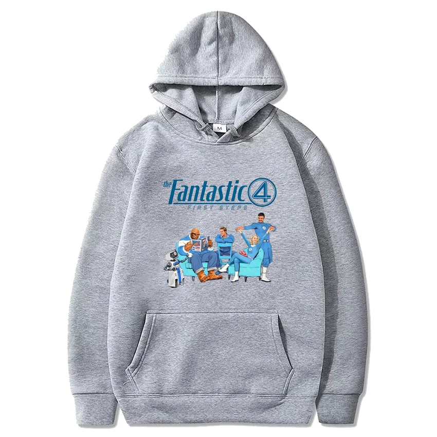 The Fantastic Four First Steps Movie Printed Hoodie Men Women harajuku Autumn oversized fashion Fleece Long sleeve tracksuit