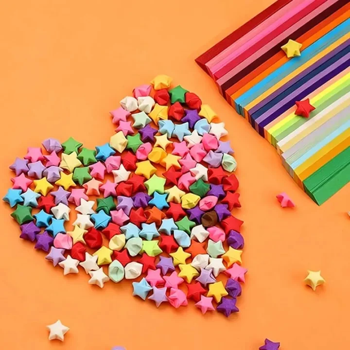 27 Farben 540 Blatt Kombinationsset Doppelseitige Bunte Glückssterne Origami-Streifen DIY Handwerk Kreativität Feiertagsgeschenk – Detail 5