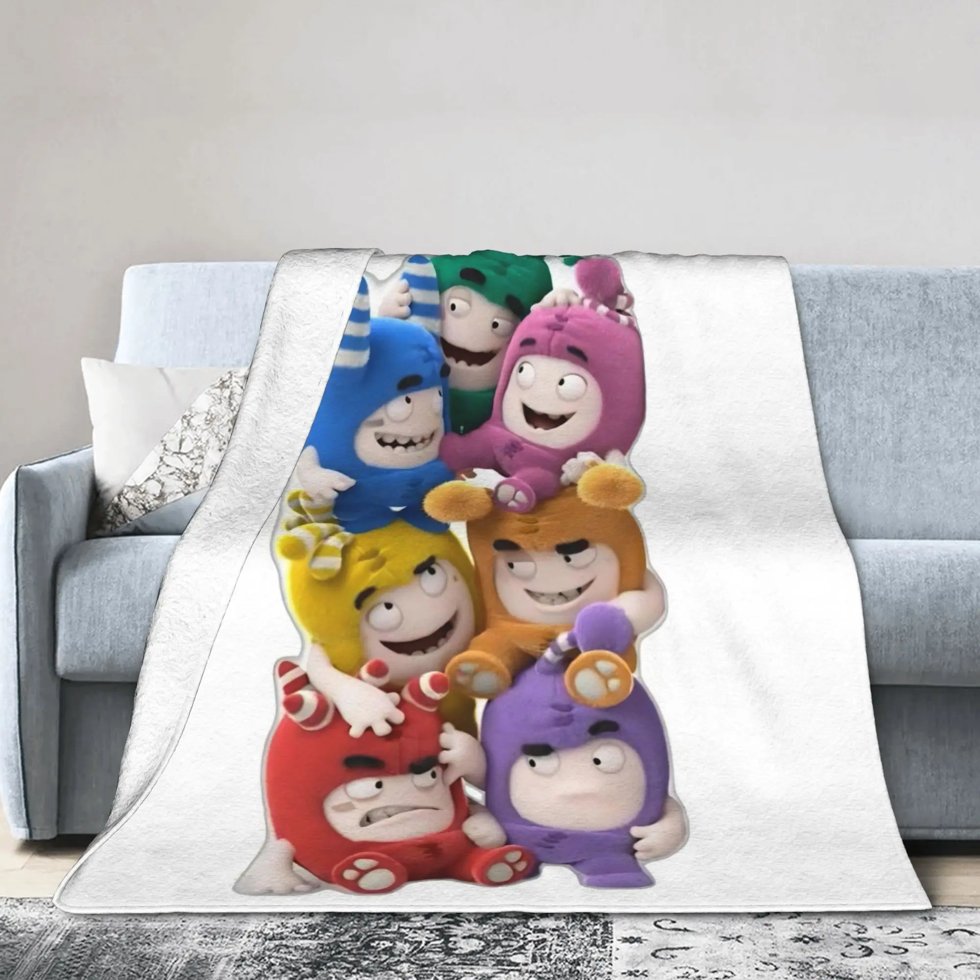 Oddbodse Animated Comedy Flannel Throw Blankets Fuse Pogo Bubbles Jeff Slick Zee Lulu Blanket for Bedding Travel Bedroom Quilt