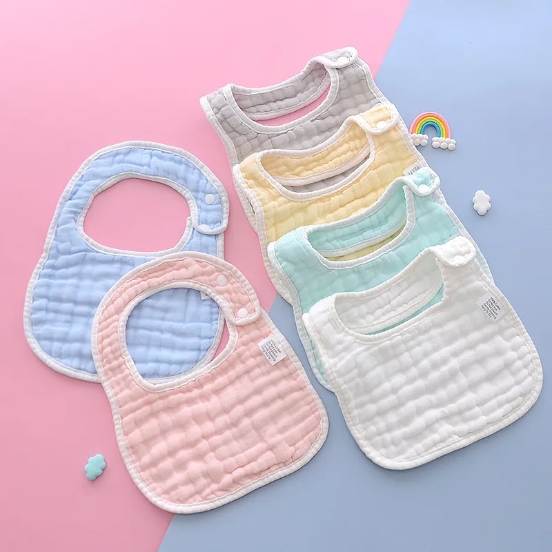 Qshare Baby Bibs Baby Boys Girls Saliva Towel Feeding Apron 8Layer Adjustable Multipurpose Bib Newborn AntiSpit Milk Drool Bib