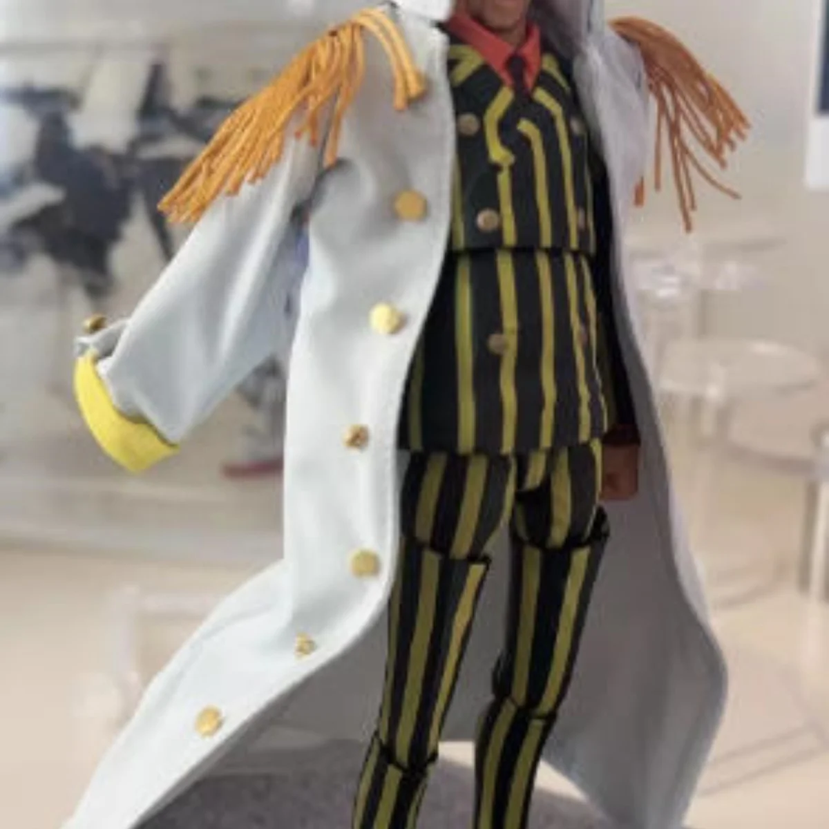 【Solo Ropa】Accesorios Hechos a Mano a Escala 1/12 de Personaje de Anime Japonés, Capa Blanca de Almirante para Figura de Acción shf de 6 Pulgadas