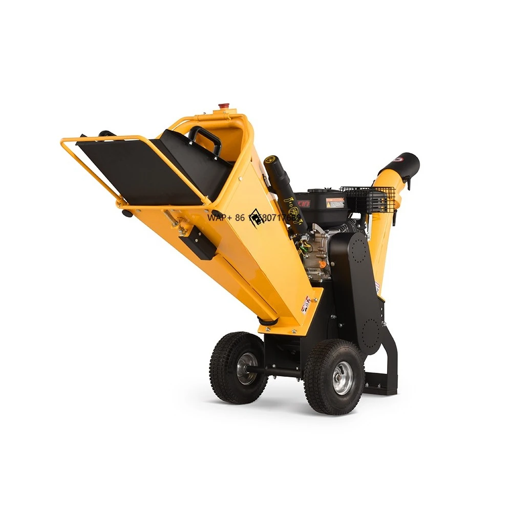 AUSTTER Mobile Garden Petrol Branch Self Feeding 6.5HP Motor Powered Small Wood Chipping Machine Chipper Shredder
