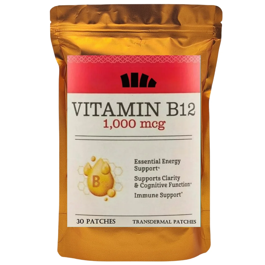 

30 пластырей B12 Патчи 1000 транdermalных пластырей Mcg поддерживает обмену энергии, психическую четкость, здоровье нервной системы