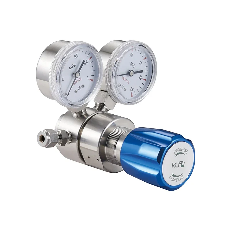 Single-stage Double-meter Small Flow Pressure Reducing Regulator 316l Material High-purity Gas  Regulator