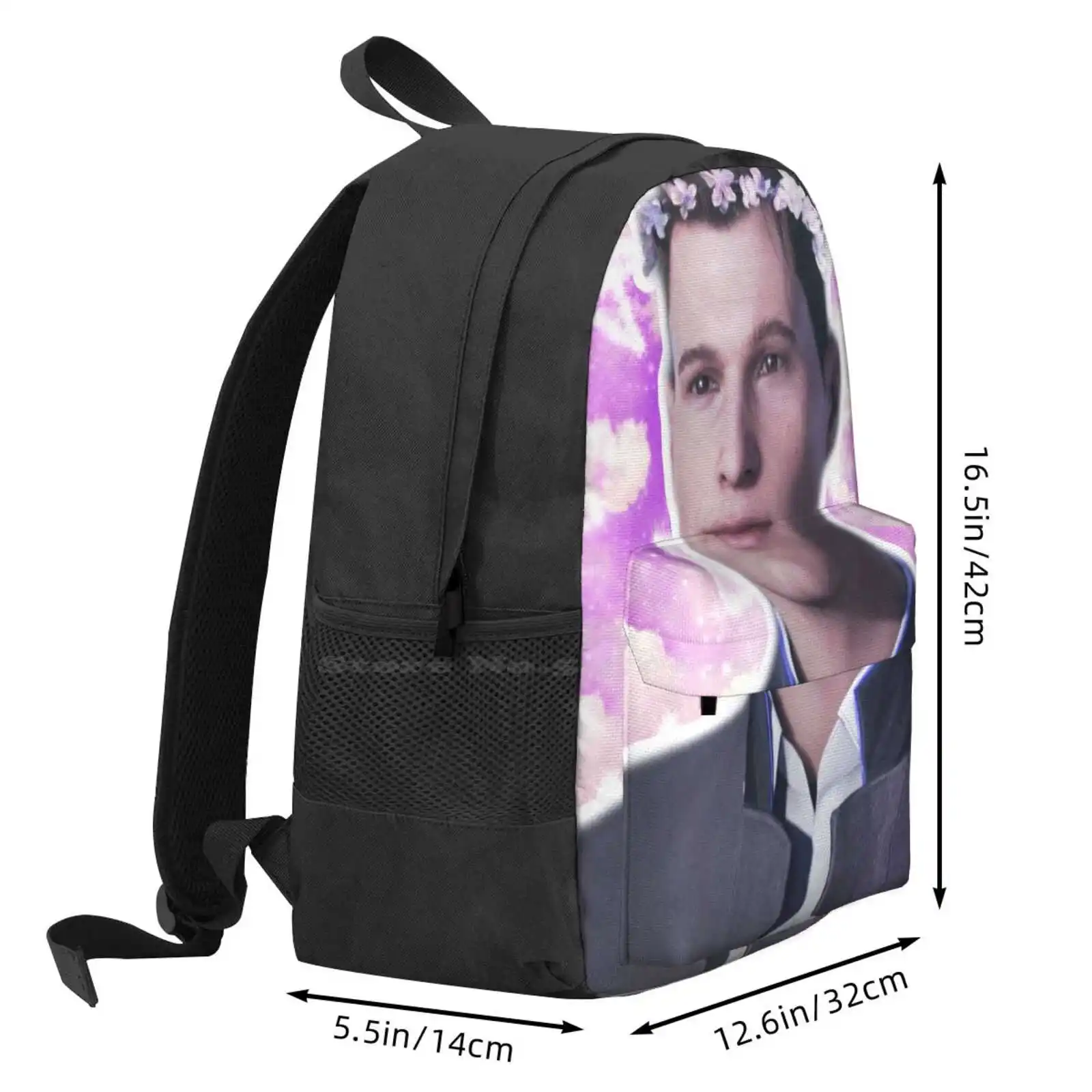 Flowerboy Connor Dbh Videogame Hot Sale Schoolbag Backpack Fashion Bags Dbh Detroit Become Human Pastel Aesthetic Cute Trendy