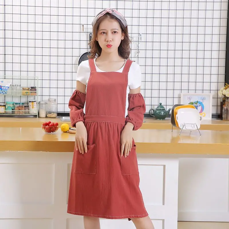 Breathable Cleaning Aprons Women Sleeveless Uniform for Baking Cooking Anti-fouling Pinafore Kitchen Accessories Dirt Resistant