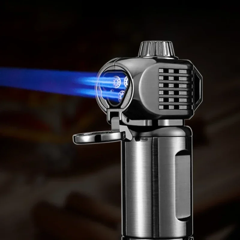 Triple Jet Flame Cigar Lighter Jobon Windproof Butane Inflatable with Cigar Tool Set Premium Accessory For Men