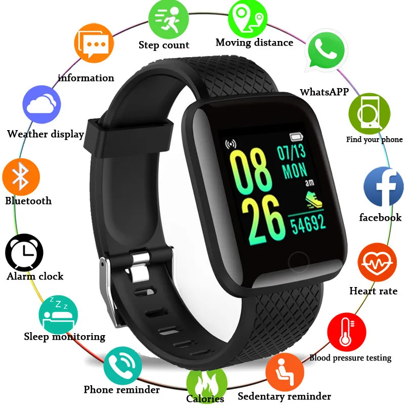 Montre connectée de sport pour enfants, tracker d\'activité, électronique, horloge intelligente, filles et garçons, 6-18 ans