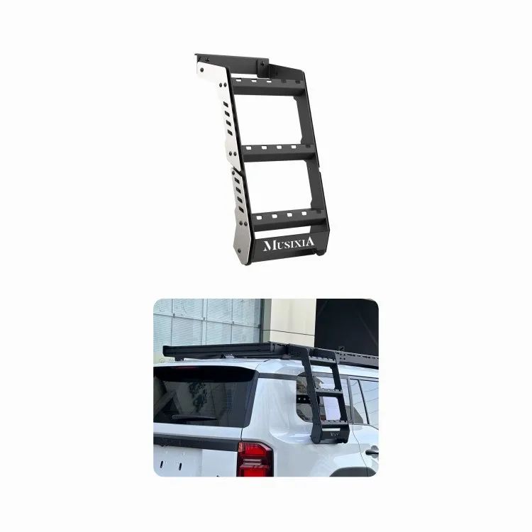 Factory Sale Universal Steel Black 4X4 Accessories Off-Road Vehicle Parts Tailgate Roof Rack Side Ladder For Pickup Truck