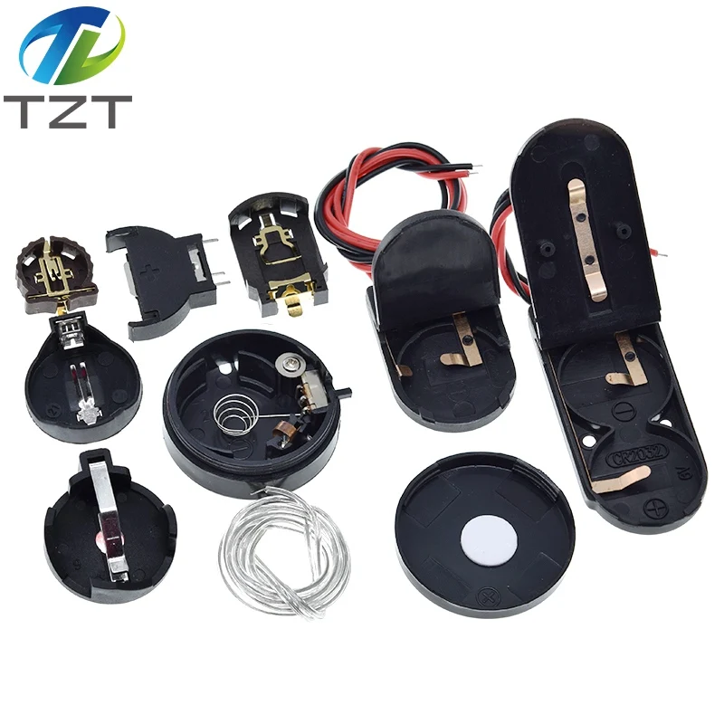 TZT CR2032 CR2025 CR1220 Button Coin Cell Battery Socket Holder Case Cover With ON-OFF Switch 3V 6V Battery Storage Box