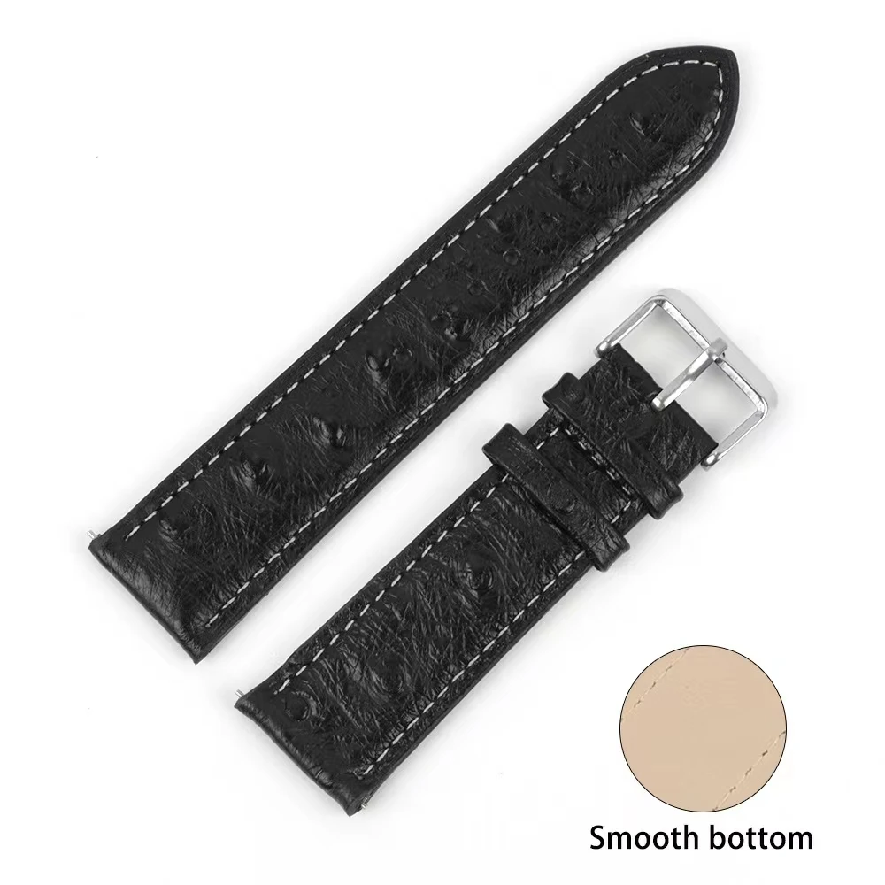 Ostrich pattern cowhide leather strap in stock 18 20 22 24mm with on/off lugs