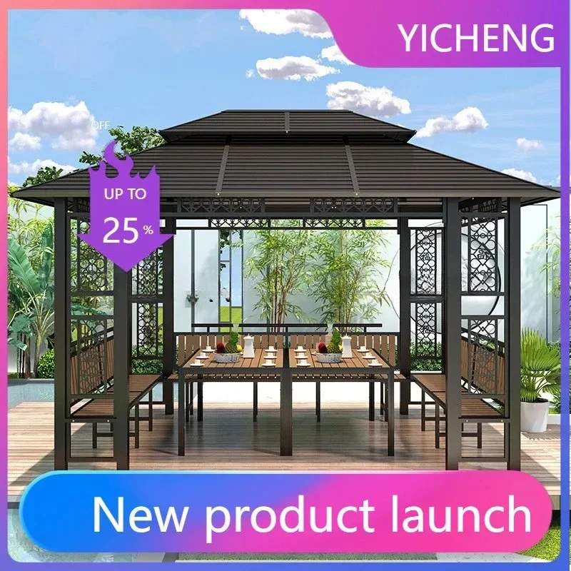 YY- outdoor gazebo courtyard outdoor wrought iron tent villa leisure galvanized pavilion balcony awning awning