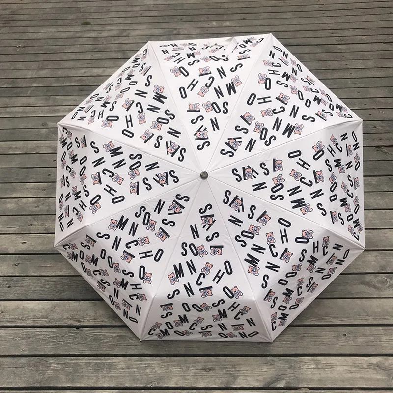 Fashion Luxury Bear Sun Umbrella Automatic Folding Vintage Men Women Business Brand Strong Windproof UV Protection Parasol Gift