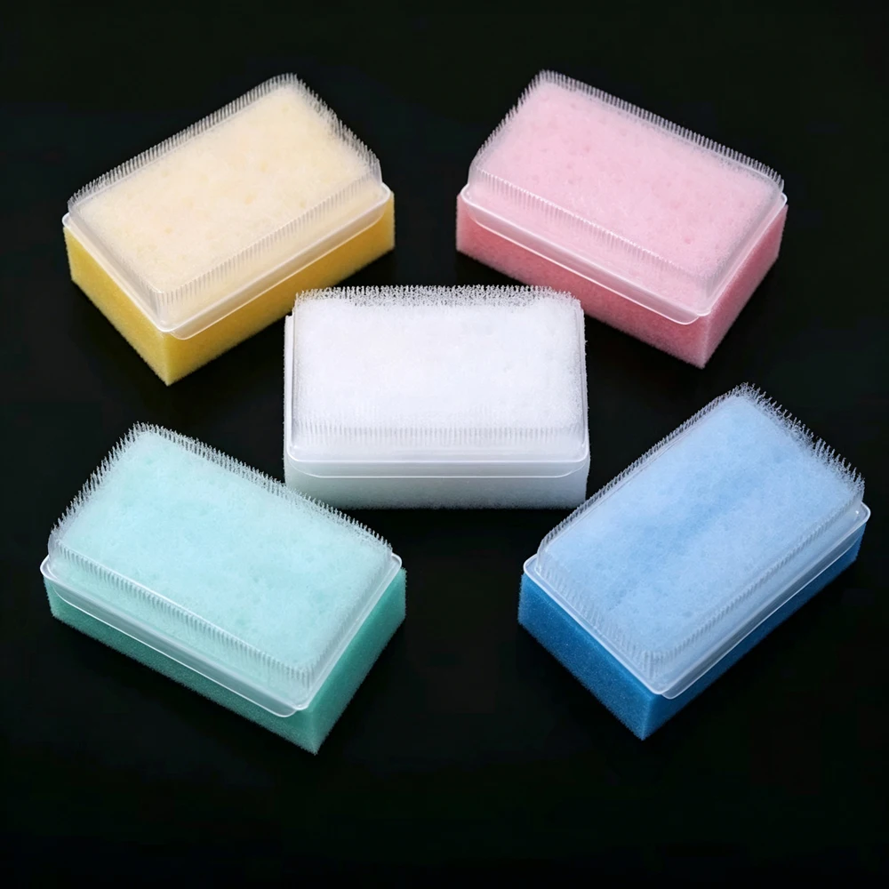 5pcs/pack Children Sensory Brush Baby Bath Sponge Brush Surgical Hands Denture Cleaning Brush 5 Color Sponge Scrub Bristle - view 5