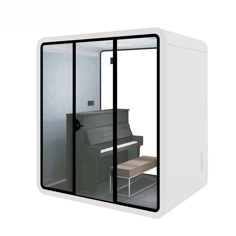Functional Modern Acoustic Office Pod External Soundproof Prefabricated Booth Private Home Office With Storage Design
