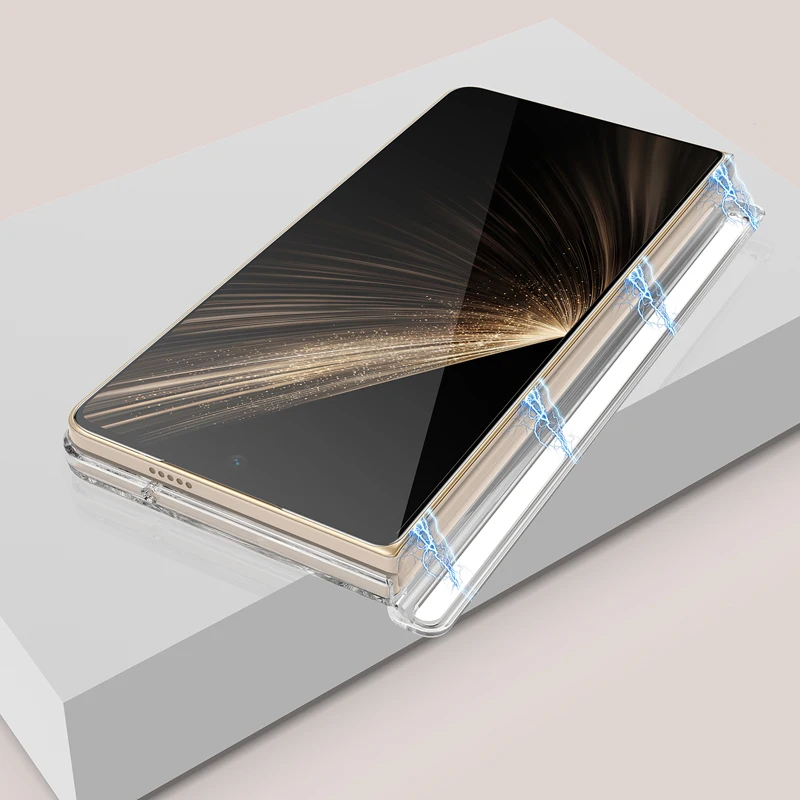 Funda untuk Honor Magic V5 Case ELVEV Magnetic Hard PC Transparan Soft TPU Anti-sidik Jari dengan Penutup Ponsel Pengisian Daya Nirkabel