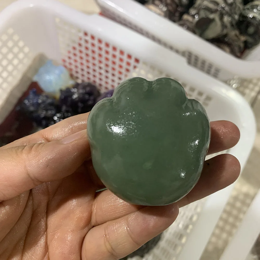 Custom Green Aventurine 5cm Cat Paw Figurine - Hand-Carved Crystal Statue for Home Decor, Reiki Healing Stone & Unique Gift