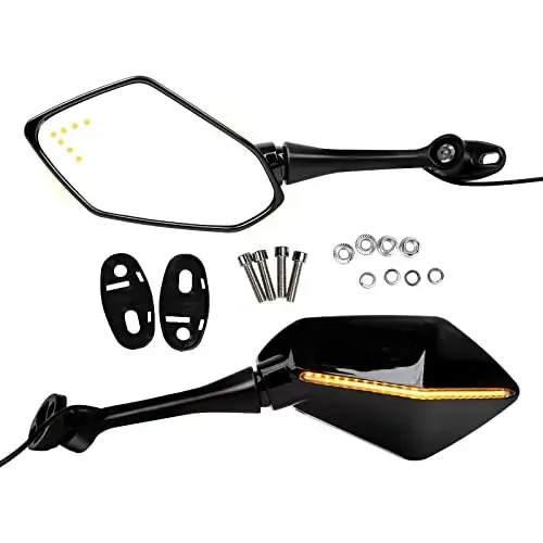 

LED Racing Rearview Mirrors black Motorcycle Convex Side Mirror Turn Signal for Sport Bike Honda CBR600RR 2003-2011 CBR1000RR